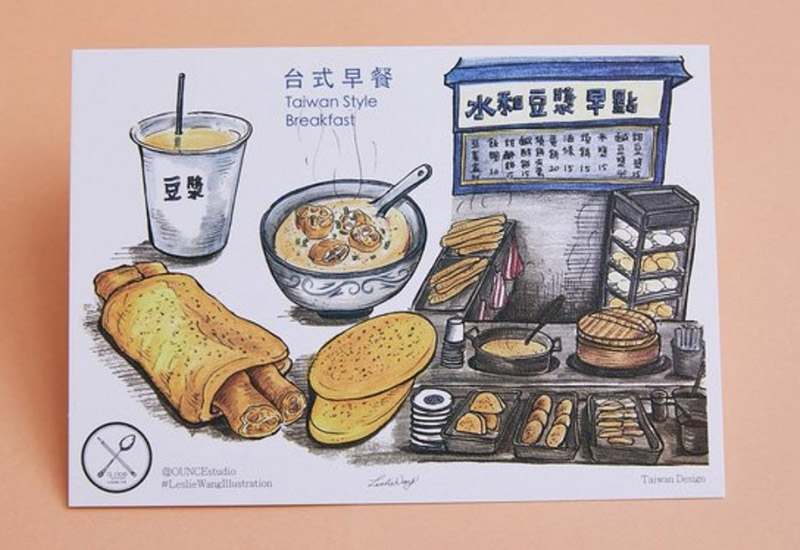 古早味明信片6入組 台灣小吃插畫